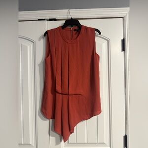 BCBGMAXAZRIA Rust Sleeveless High Neck Blouse Size Medium